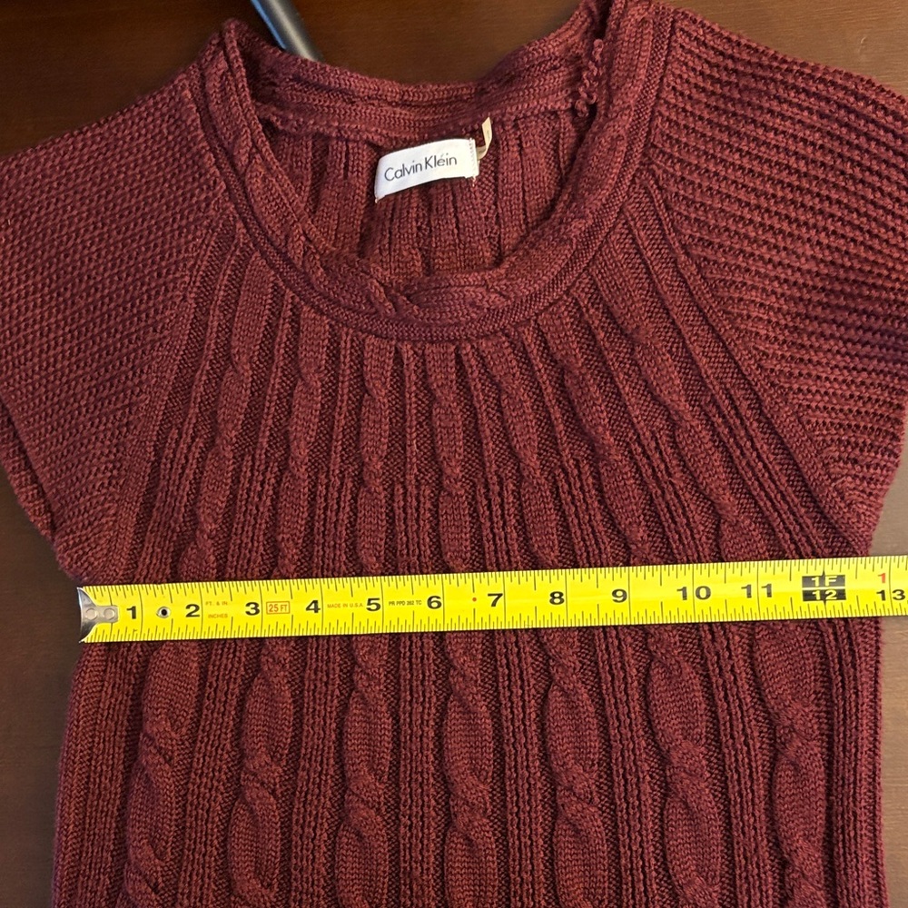 6/$20 Calvin Klein Elegant Burgundy Knit Dress XS - Picture 8 of 8